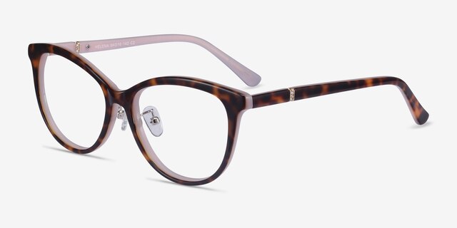 Helena Tortoise Pink AcétateMontures de lunettes de vue d'EyeBuyDirect, Vue d'Angle