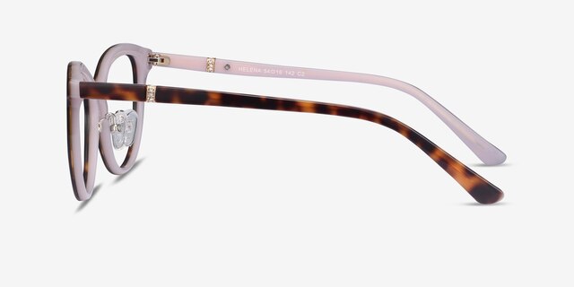 Helena Tortoise Pink AcétateMontures de lunettes de vue d'EyeBuyDirect, Vue de Côté