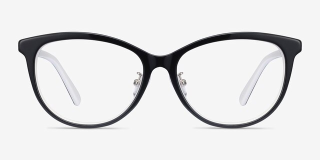 Helena Black White AcetateEyeglass Frames from EyeBuyDirect, Front View