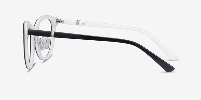 Helena Black White AcetateEyeglass Frames from EyeBuyDirect, Side View
