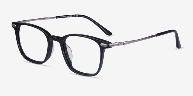 Cinema Black AcetateEyeglass Frames from EyeBuyDirect, Angle View