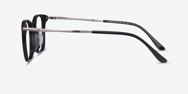 Cinema Black AcetateEyeglass Frames from EyeBuyDirect, Side View