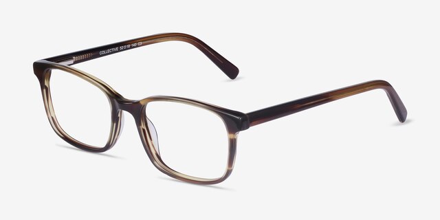 Collective Tortoise AcetateEyeglass Frames from EyeBuyDirect, Angle View