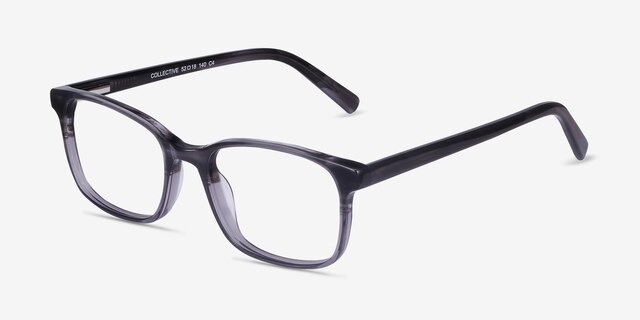 Collective Gray AcetateEyeglass Frames from EyeBuyDirect, Angle View