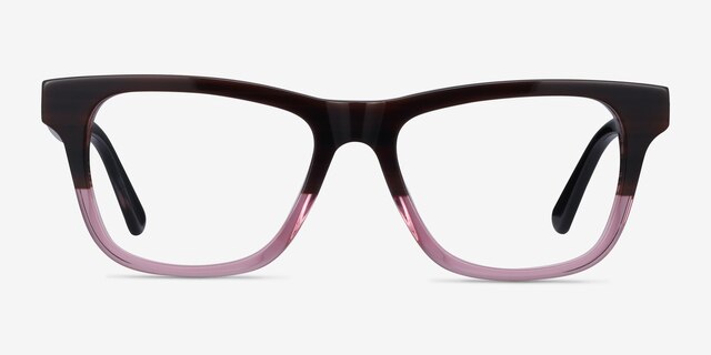 Feeling Brown Purple AcetateEyeglass Frames from EyeBuyDirect, Front View