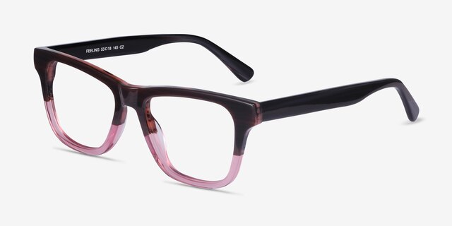 Feeling Brown Purple AcetateEyeglass Frames from EyeBuyDirect, Angle View