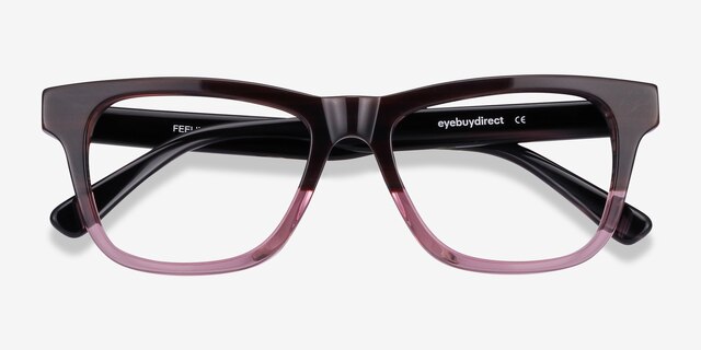 Feeling Brown Purple AcetateEyeglass Frames from EyeBuyDirect, Closed View