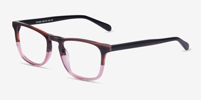 Found Brown Purple AcetateEyeglass Frames from EyeBuyDirect, Angle View