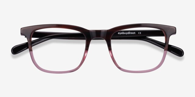 Found Brown Purple AcetateEyeglass Frames from EyeBuyDirect, Closed View