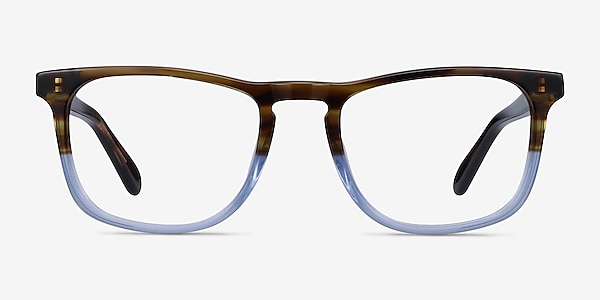 Found Brown Blue Acetate Eyeglass Frames