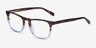 Found Brown Blue AcétateMontures de lunettes de vue d'EyeBuyDirect, Vue d'Angle