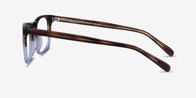 Found Brown Blue AcétateMontures de lunettes de vue d'EyeBuyDirect, Vue de Côté