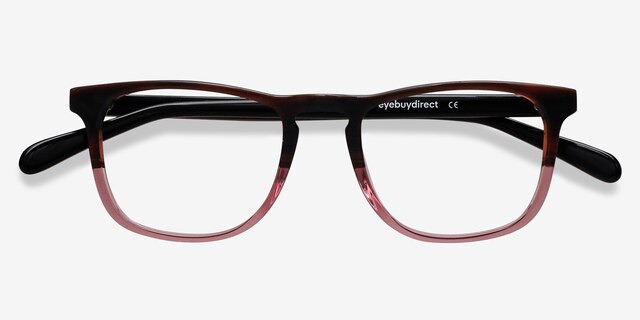 Ville Brown Purple AcetateEyeglass Frames from EyeBuyDirect, Closed View