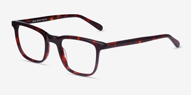Ville Tortoise AcetateEyeglass Frames from EyeBuyDirect, Angle View