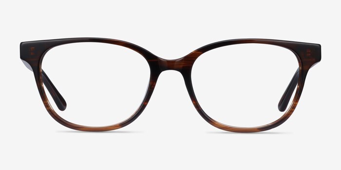 Patra Brown Striped Acétate Montures de lunettes de vue d'EyeBuyDirect