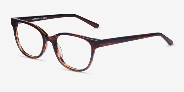 Patra Brown Striped AcetateEyeglass Frames from EyeBuyDirect, Angle View