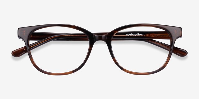 Patra Brown Striped AcetateEyeglass Frames from EyeBuyDirect, Closed View