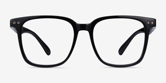 Piano Black PlasticEyeglass Frames from EyeBuyDirect, Front View