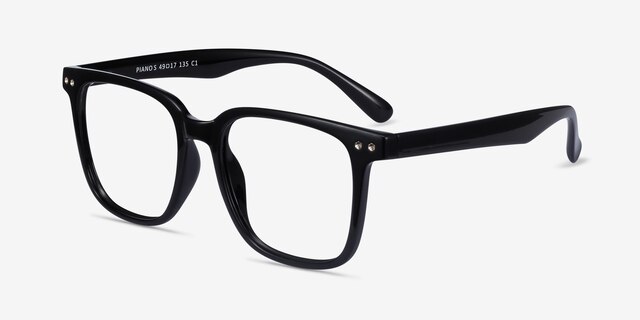 Piano Black PlasticEyeglass Frames from EyeBuyDirect, Angle View