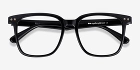 Piano Noir Plastique Montures de lunettes de vue d'EyeBuyDirect, Vue Rapprochée
