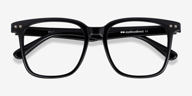 Piano Black PlasticEyeglass Frames from EyeBuyDirect, Closed View