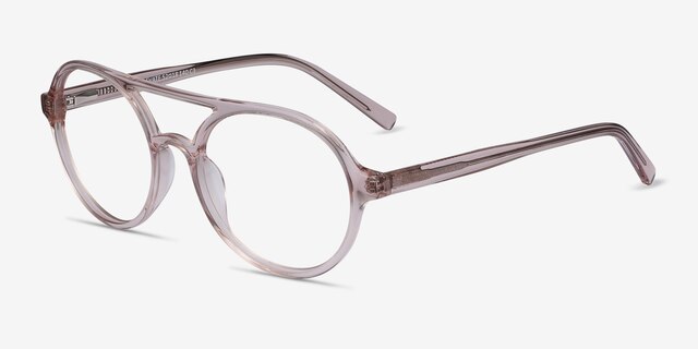 Elevate Clear Pink AcétateMontures de lunettes de vue d'EyeBuyDirect, Vue d'Angle