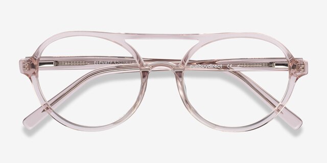 Elevate Clear Pink AcétateMontures de lunettes de vue d'EyeBuyDirect, Vue Rapprochée