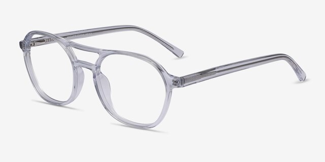 Higher Transparent AcétateMontures de lunettes de vue d'EyeBuyDirect, Vue d'Angle