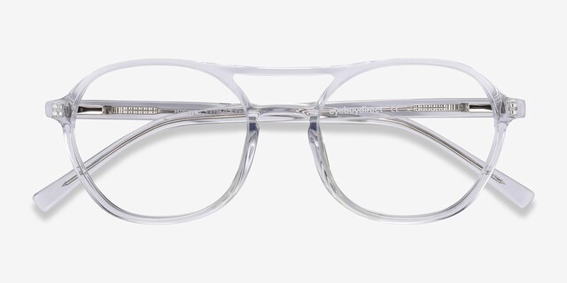 Higher Transparent AcétateMontures de lunettes de vue d'EyeBuyDirect, Vue Rapprochée