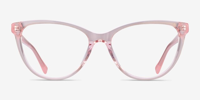Sing Clear Pink AcetateEyeglass Frames from EyeBuyDirect, Front View