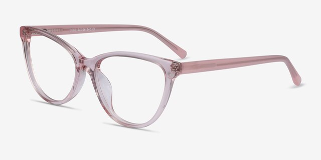 Sing Clear Pink AcetateEyeglass Frames from EyeBuyDirect, Angle View