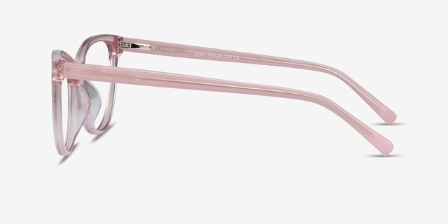 Sing Clear Pink AcetateEyeglass Frames from EyeBuyDirect, Side View