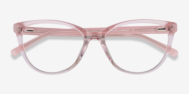 Sing Clear Pink AcetateEyeglass Frames from EyeBuyDirect, Closed View