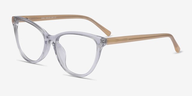Sing Clear Yellow AcétateMontures de lunettes de vue d'EyeBuyDirect, Vue d'Angle