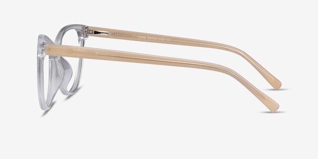 Sing Clear Yellow AcétateMontures de lunettes de vue d'EyeBuyDirect, Vue de Côté
