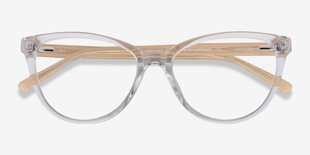 Sing Clear Yellow AcétateMontures de lunettes de vue d'EyeBuyDirect, Vue Rapprochée