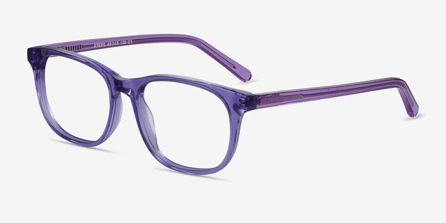 Steps Violet AcétateMontures de lunettes de vue d'EyeBuyDirect, Vue d'Angle