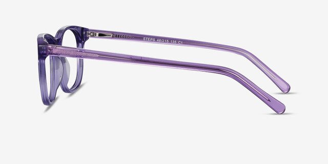 Steps Violet AcétateMontures de lunettes de vue d'EyeBuyDirect, Vue de Côté