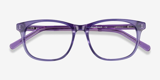 Steps Violet AcétateMontures de lunettes de vue d'EyeBuyDirect, Vue Rapprochée