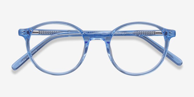 Excel Blue AcetateEyeglass Frames from EyeBuyDirect, Closed View