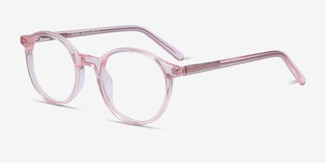 Excel Pink AcetateEyeglass Frames from EyeBuyDirect, Angle View