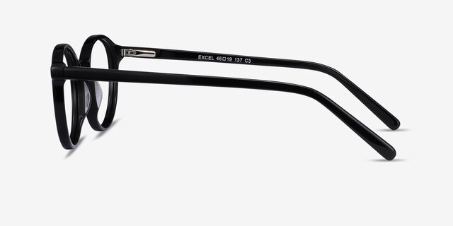 Excel Black AcetateEyeglass Frames from EyeBuyDirect, Side View