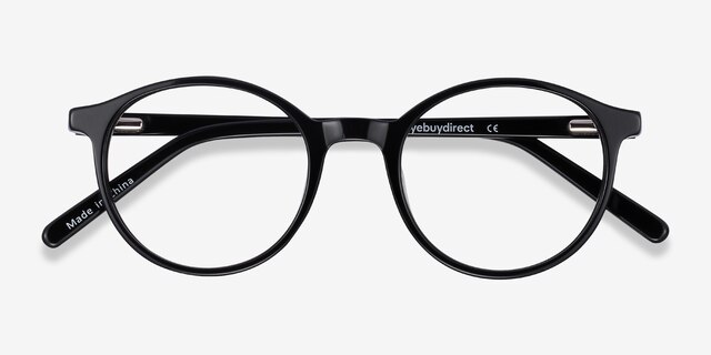 Excel Black AcetateEyeglass Frames from EyeBuyDirect, Closed View