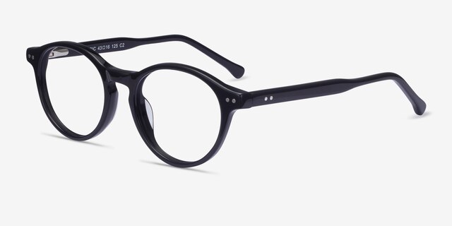 Magic Noir AcétateMontures de lunettes de vue d'EyeBuyDirect, Vue d'Angle