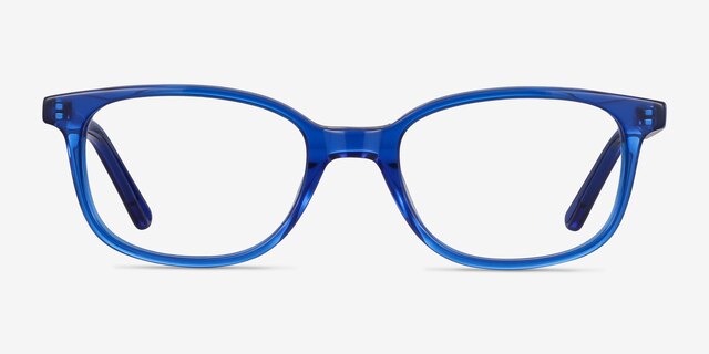 Leap Blue AcetateEyeglass Frames from EyeBuyDirect, Front View