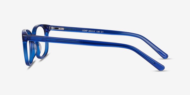 Leap Blue AcetateEyeglass Frames from EyeBuyDirect, Side View