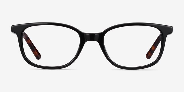 Leap Black AcetateEyeglass Frames from EyeBuyDirect, Front View
