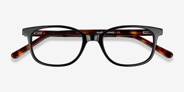 Leap Black AcetateEyeglass Frames from EyeBuyDirect, Closed View