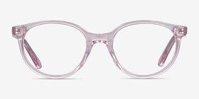 Trust Clear Pink Acétate Montures de lunettes de vue d'EyeBuyDirect, Vue de Face
