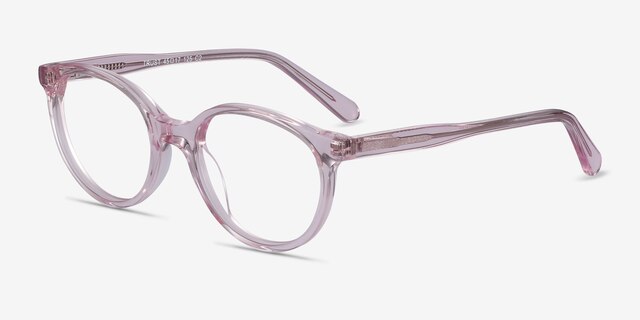 Trust Clear Pink AcetateEyeglass Frames from EyeBuyDirect, Angle View
